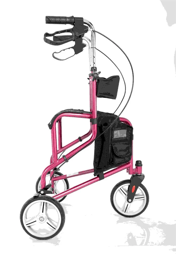 Steel Three-Wheeled Rollator With Seat